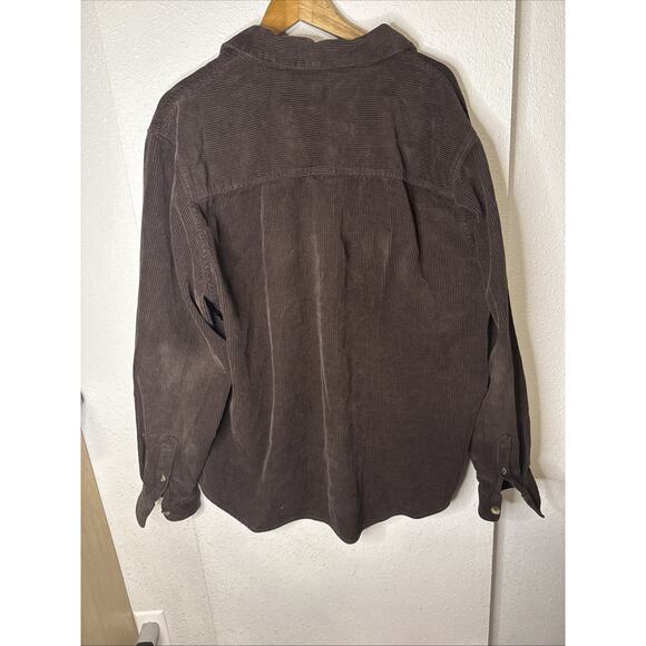 Gap Men’s XL Brown Corduroy Long Sleeve Button Front Shirt Barn Chores Jacket - Picture 4 of 6